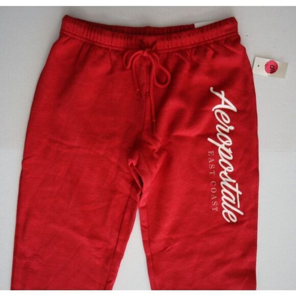 Aeropostale 3337-622 Women's Sz Small Red Script Cinched Jogger Sweatpants - Picture 5 of 9